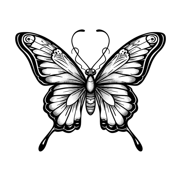 Butterfly tattoo flash design 1 — Apollo Tattoo Studio