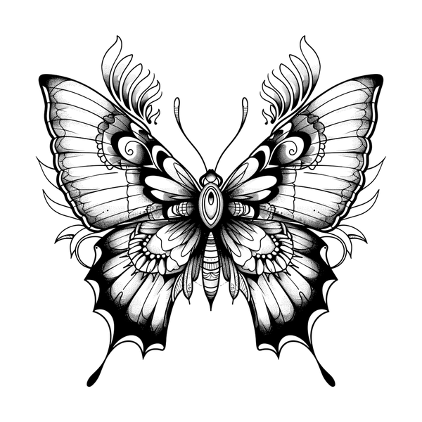 Butterfly tattoo flash design 6 — Apollo Tattoo Studio