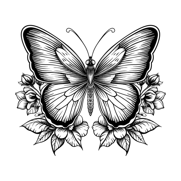 Butterfly tattoo flash design 7 — Apollo Tattoo Studio