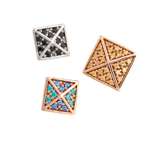 Micro Pave Square Pyramid