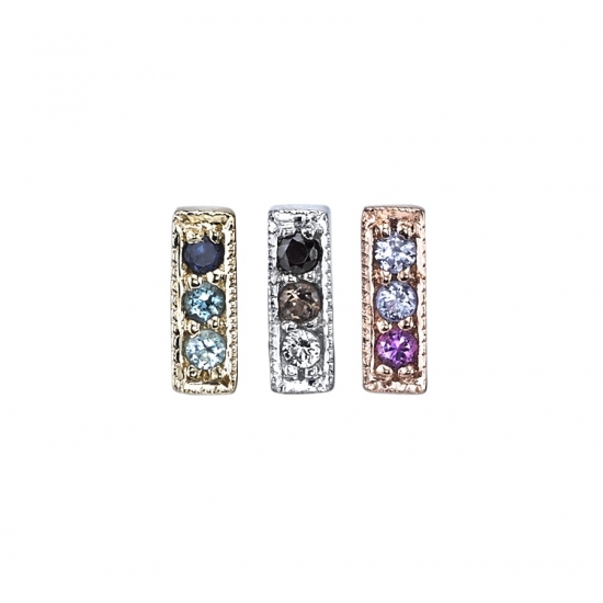 3 Gem Milgrain Strip
