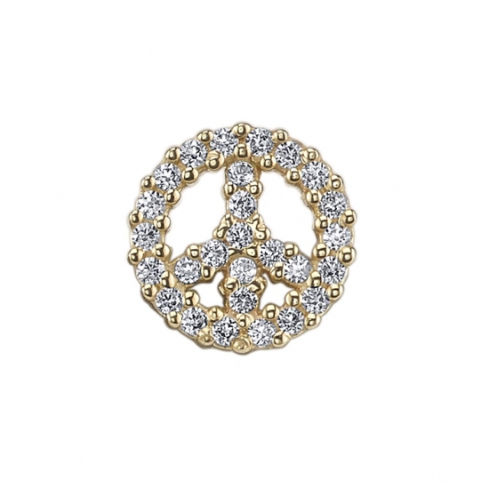 Micro Pave Peace Sign