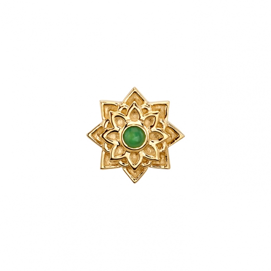 Threaded End with Sol Flower - 6mm - Raised Edges with 1.5mm Bezel Center
