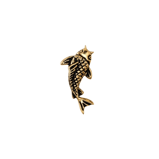 Threaded End with Tiny Realistic Koi - RIGHT FACING - 8mm