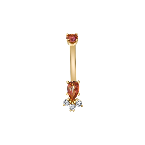 Pear Prong with 3 Gem Accent