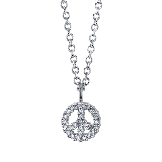 MICRO PAVE PEACE SIGN