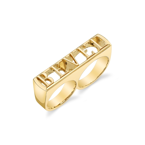BEVEL DOUBLE FINGER RING