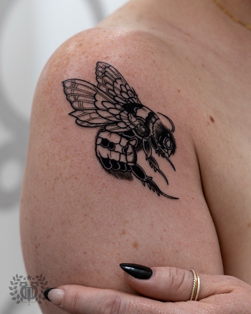 Solid silhouette blackwork tattoo