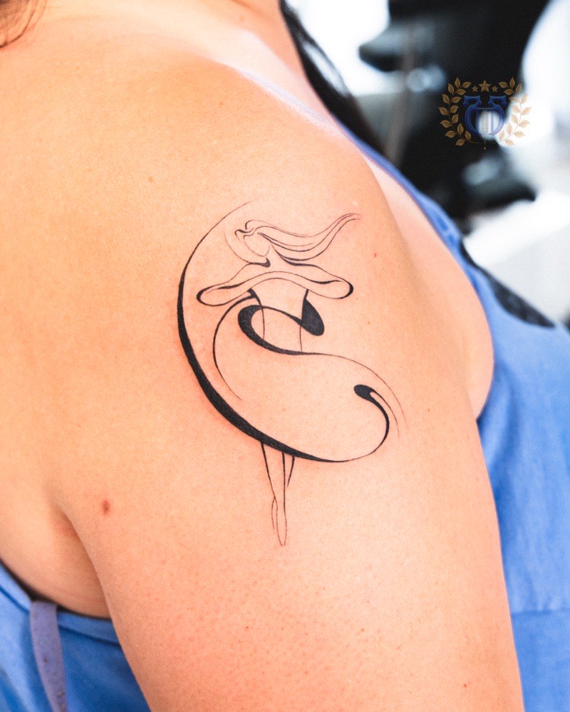 Watercolor color tattoo — rose with pigment wash and drips