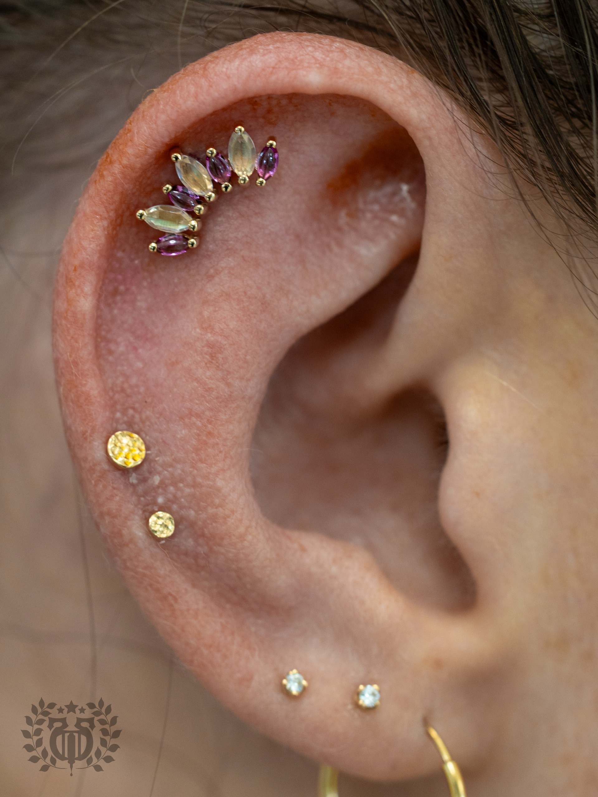 Bunny Vogt ear piercing portfolio work at Apollo Studio Los Angeles