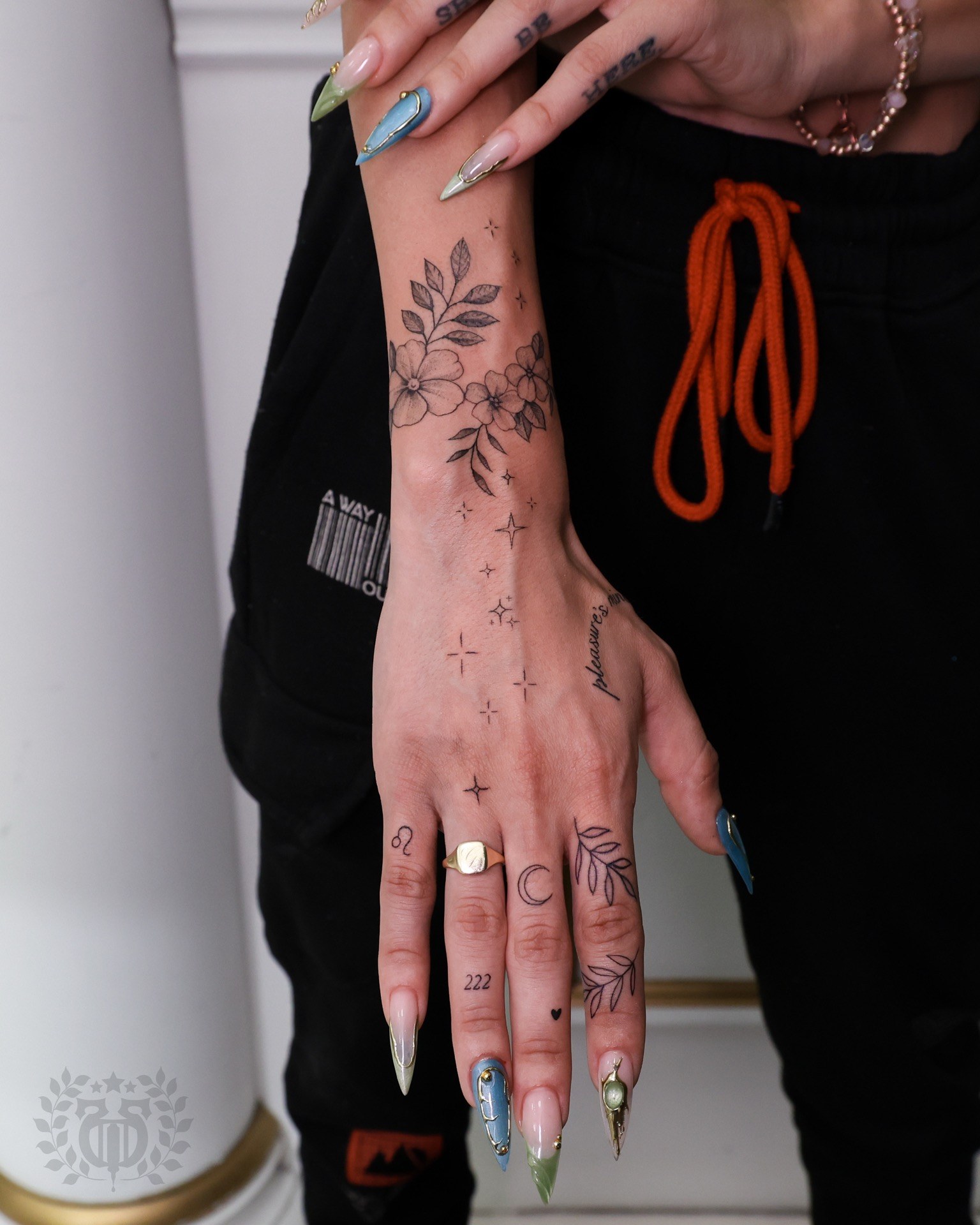 Feminine floral tattoo at Apollo Studio Los Angeles