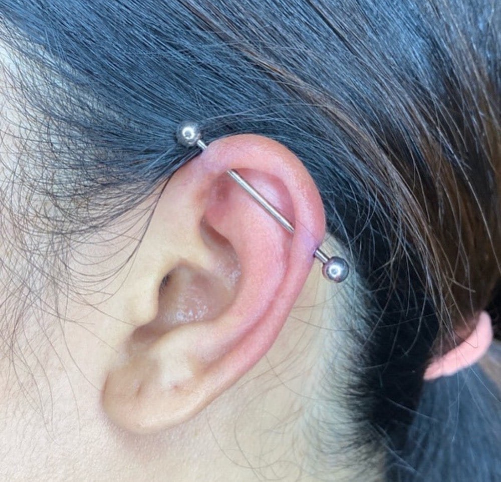 Industrial piercing at Apollo Studio Los Angeles