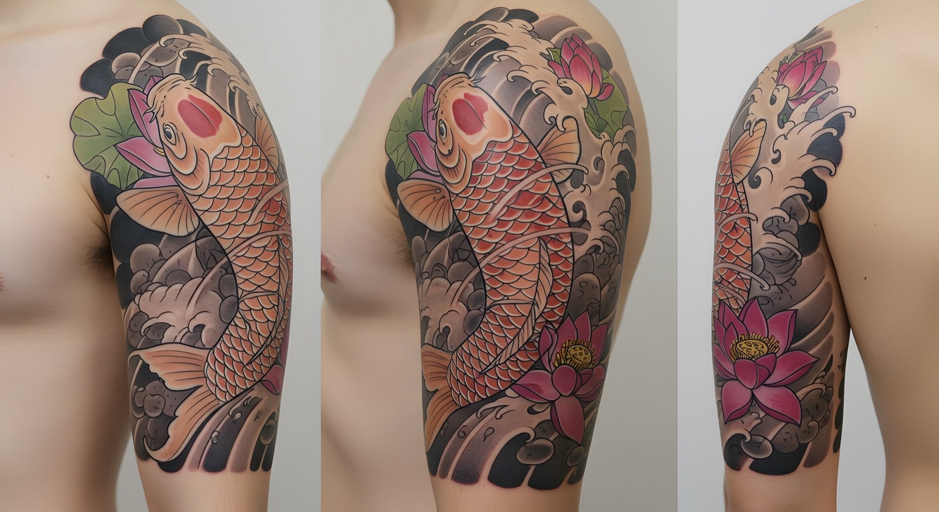 Japanese koi sleeve tattoo