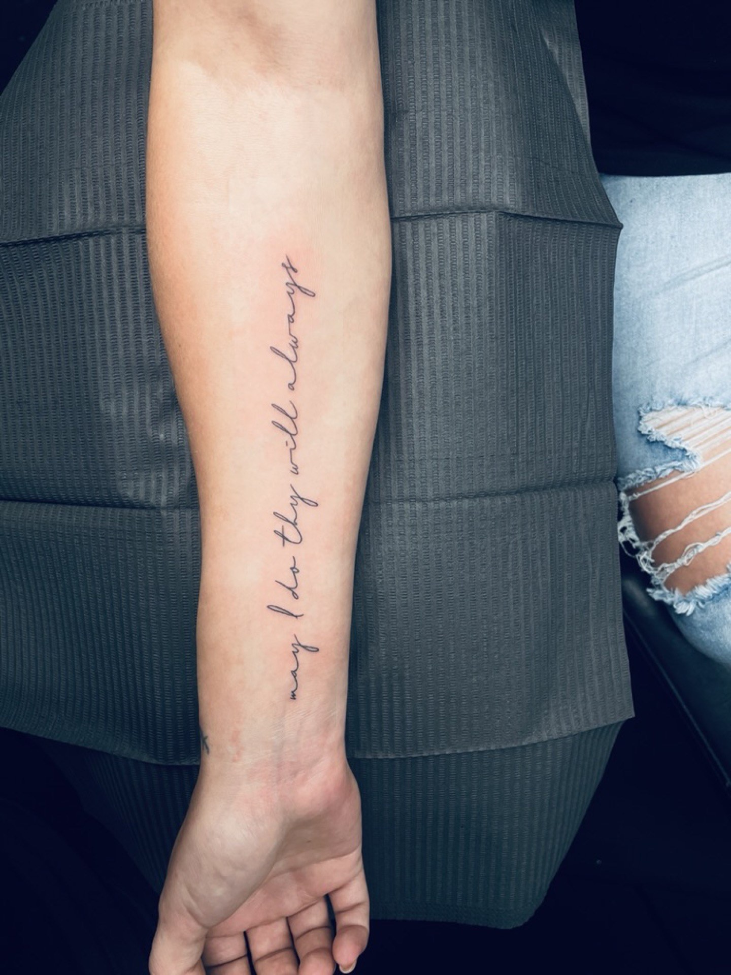 Script lettering tattoo at Apollo Studio Los Angeles