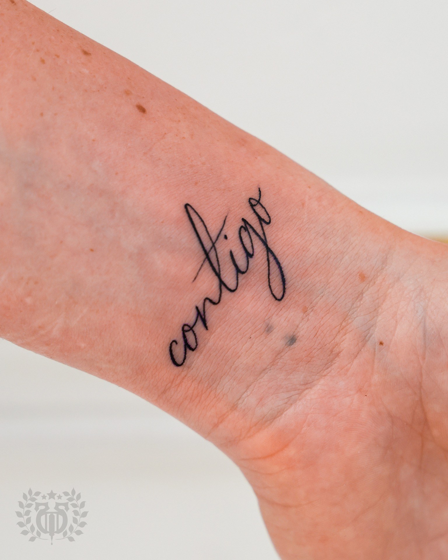Script lettering tattoo at Apollo Studio Los Angeles