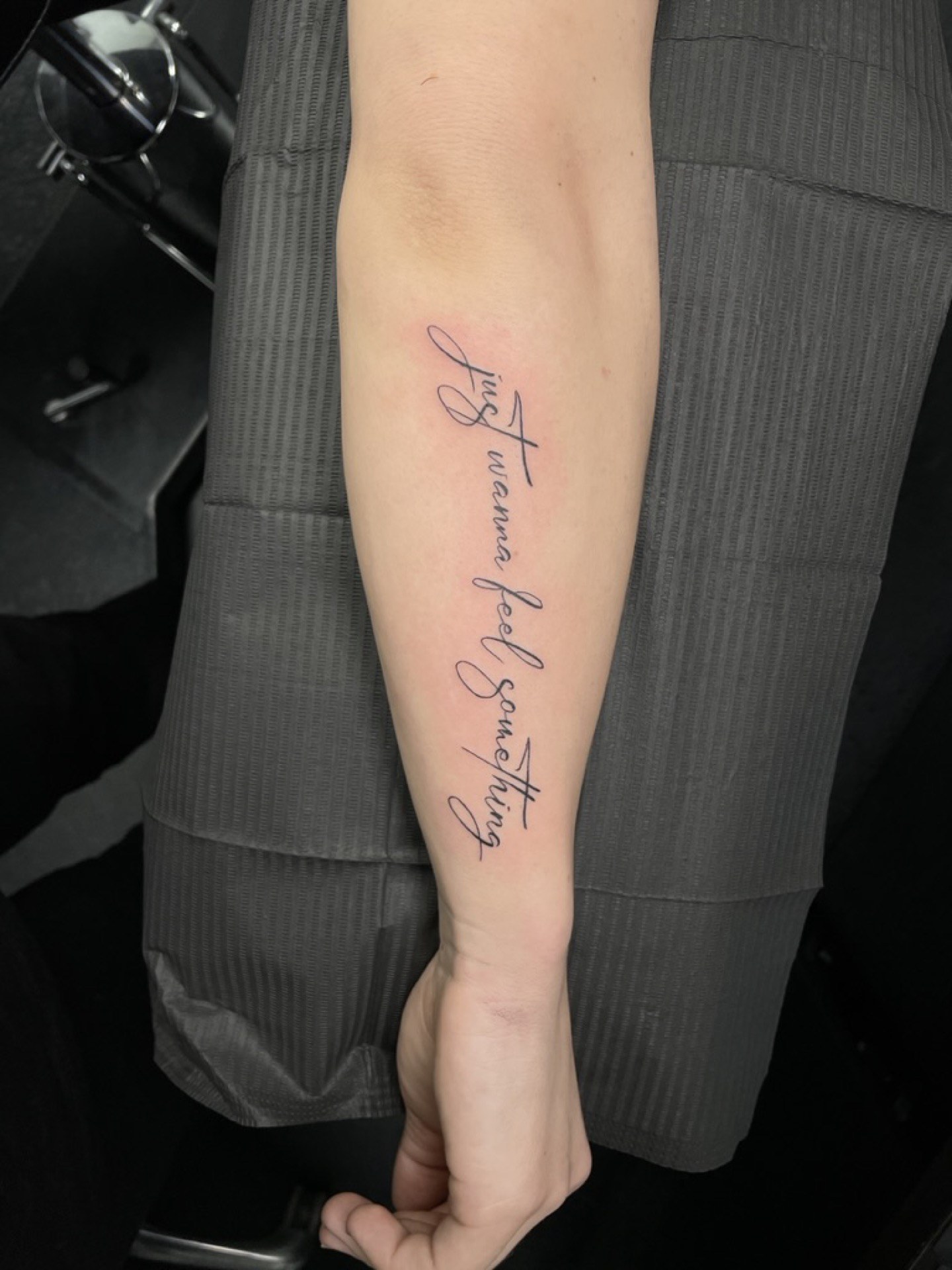 Script lettering tattoo at Apollo Studio Los Angeles