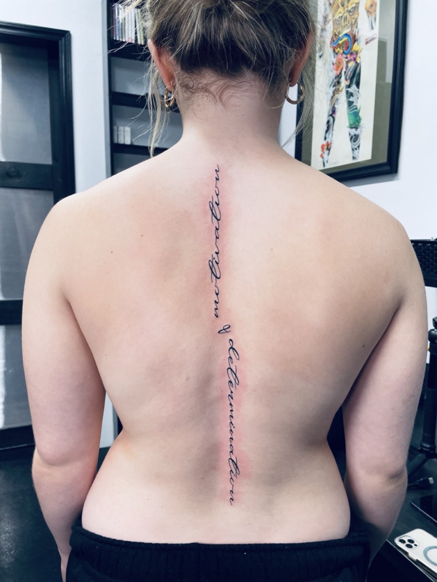Script lettering tattoo at Apollo Studio Los Angeles