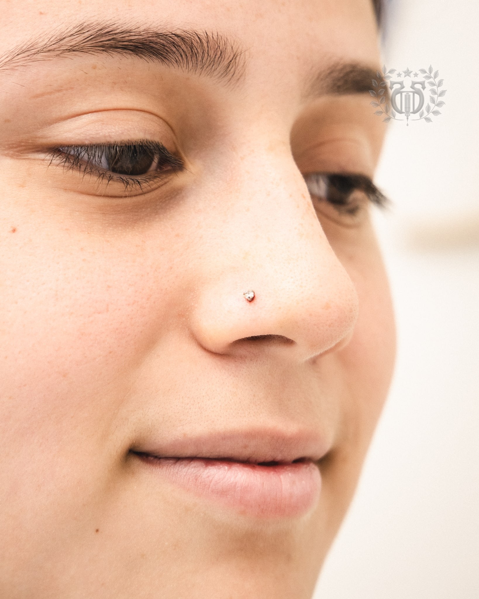 Nose piercing at Apollo Studio Los Angeles