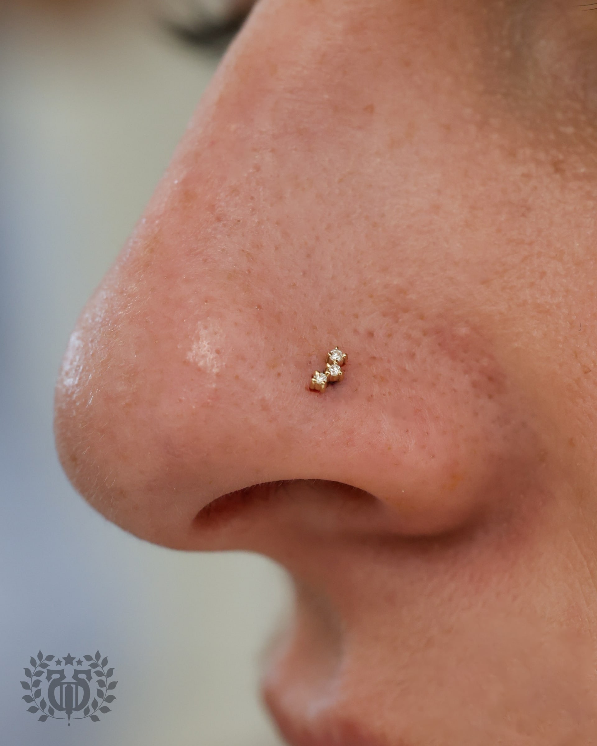 Nose piercing at Apollo Studio Los Angeles
