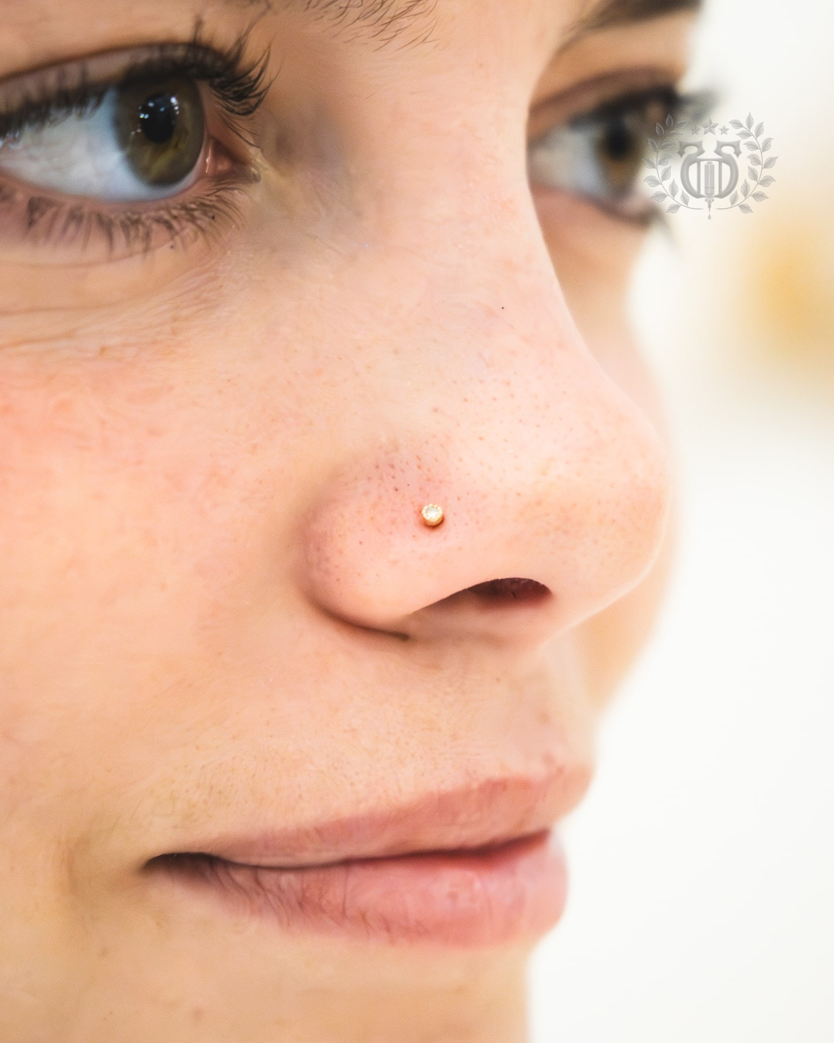 Nose piercing at Apollo Studio Los Angeles