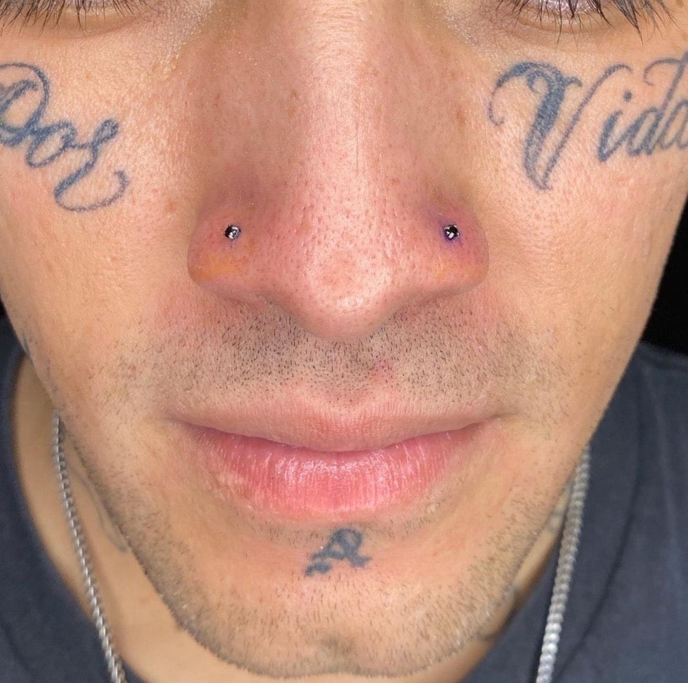 Nose piercing at Apollo Studio Los Angeles