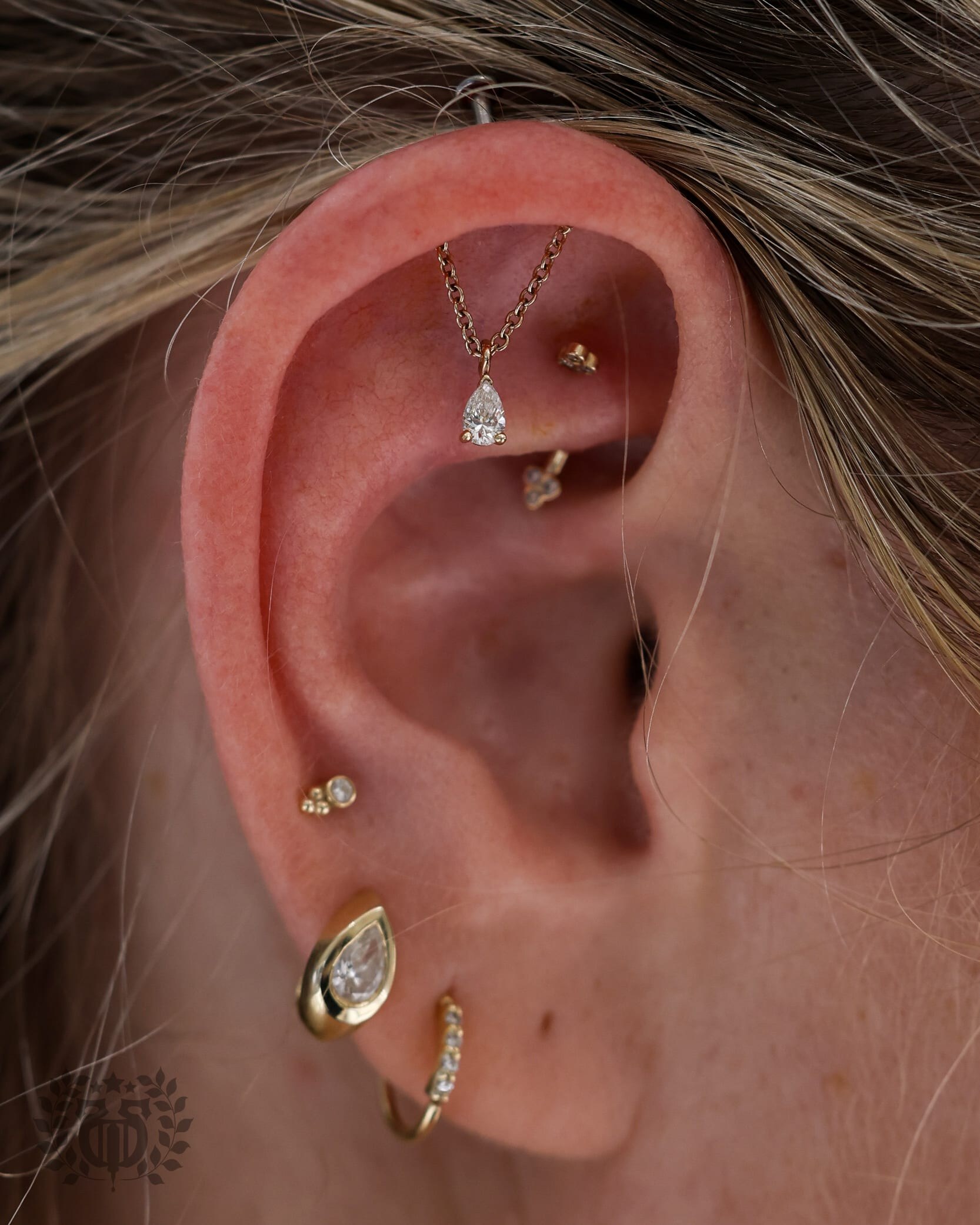 Rook piercing at Apollo Studio Los Angeles